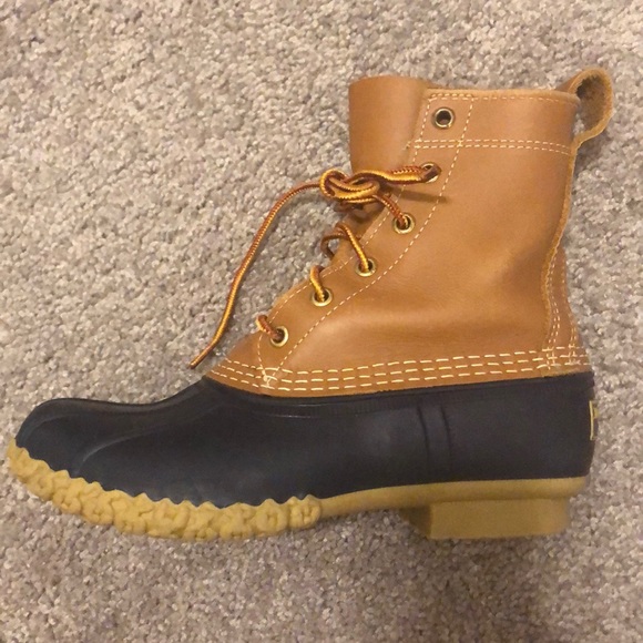 L.L. Bean Boots, 8” Tan/Navy - Picture 2 of 5
